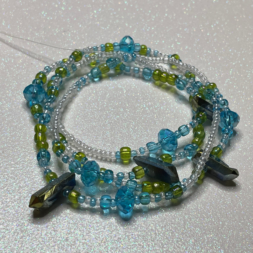 Aqua Crystal Waist Beads
